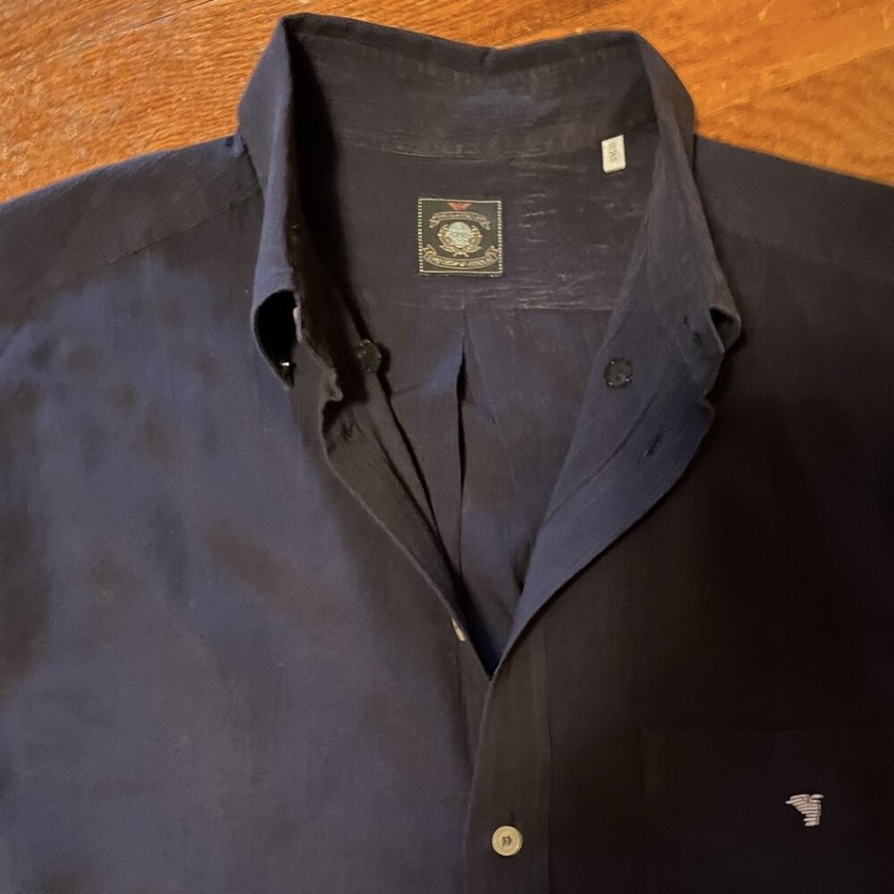 Armani deep blue shirt